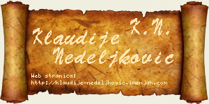 Klaudije Nedeljković vizit kartica